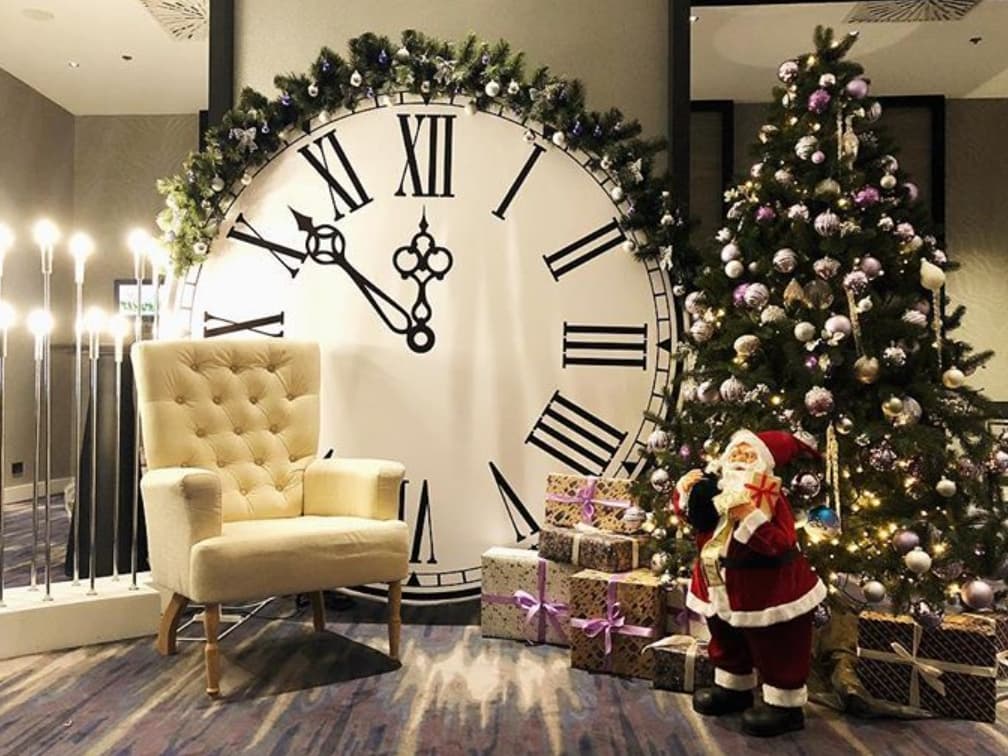 Beautiful photo zone setup at a wedding reception